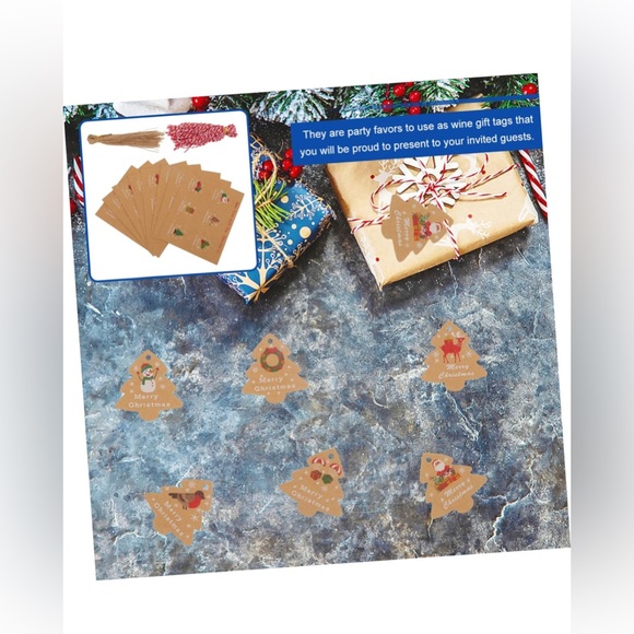 1 Set Gift Rope Christmas Present Tags Christmas utensils Hanging Christmas Tags - Picture 4 of 7